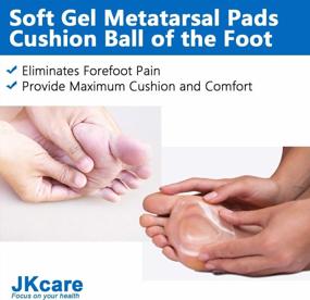 img 2 attached to Relieve Metatarsal Pain With JKcare Adhesive Gel Pads - 6 Pack For Neuroma, Aching Feet & More