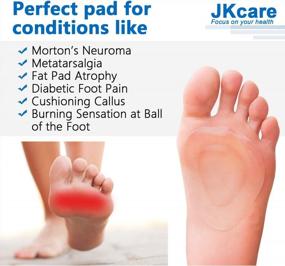 img 1 attached to Relieve Metatarsal Pain With JKcare Adhesive Gel Pads - 6 Pack For Neuroma, Aching Feet & More