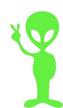 alien peace sign vinyl decal logo