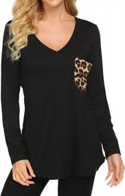img 1 attached to Women'S Leopard Print Short Sleeve V Neck T Shirt Loose Casual Summer Tee Top