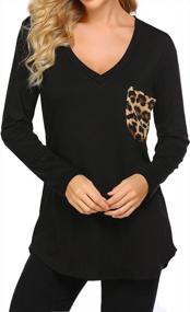 img 2 attached to Women'S Leopard Print Short Sleeve V Neck T Shirt Loose Casual Summer Tee Top