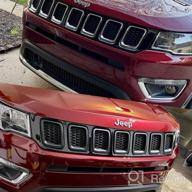 img 1 attached to XBEEK Front Grille Cover Grill Ring Inserts Frame Trims Kit For 2017-2021 Jeep Compass - Red review by Corby Muin