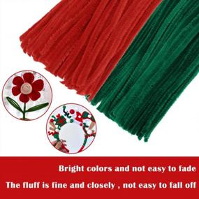 img 2 attached to 100 PCS Red & Green Chenille Stems - Perfect For Christmas Crafts, Sewing, Weddings & Home Decorations!