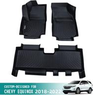 🚗 gmc terrain/chevrolet equinox 2018-2022 custom fit floor mats – all weather full coverage waterproof tpe rubber front & rear car floor liners in black logo