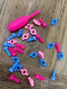 img 6 attached to Набор розовых игрушечных инструментов Gifts2U для девочек для игры в притворство - дрель, жилет, измерительная лента и многое другое для возраста 3-6 лет!