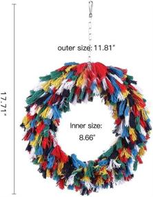 img 3 attached to Colorful And Fun Borangs Bird Toys For African Grey Cockatoos, Conure Parakeet Quaker, And More: Parrot Shredding Toys, Hanging Swings, Snuggle Rings And Cotton Grooming Ropes - 12 Inch Size