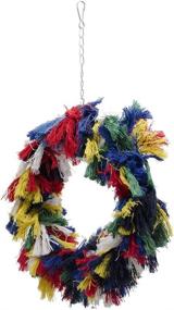 img 1 attached to Colorful And Fun Borangs Bird Toys For African Grey Cockatoos, Conure Parakeet Quaker, And More: Parrot Shredding Toys, Hanging Swings, Snuggle Rings And Cotton Grooming Ropes - 12 Inch Size