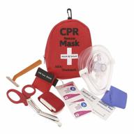 asa techmed emergency first aid kit - cpr rescue mask, pocket resuscitator one way valve, disposable razor, emt trauma shears, tourniquet, gloves, antiseptic wipes logo