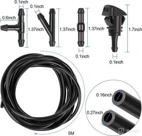 img 3 attached to 🚗 Premium Windshield Washer Hose Kit: 5M Hose +12 Connectors +2 Fan Nozzles for Car Water Pump | Universal Windshield Washer Nozzle