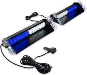 img 4 attached to Lattofigy 2 In 1 Dash Emergency Strobe Lights 2X14 Inch 24LED Safety Hazard Warning Lights Interior Front/Rear Windshield Deck Split Light Bar For Car Truck Vehicles (Blue/White)