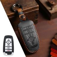 🔑 ritimsso retro leather key fob holder cover case for ford edge, explorer, fusion, f150, f250, f-350, f-450 логотип