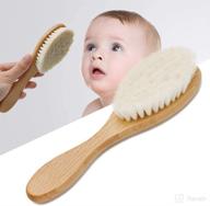 👶 newborn baby hair brush: soft goat bristles, premium wooden hairbrush for gentle scalp grooming - ideal baby registry gift logo