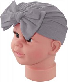 img 1 attached to 6-Pack Baby Turban Knot Hats: Cotton Head Wraps For Infants & Toddlers!