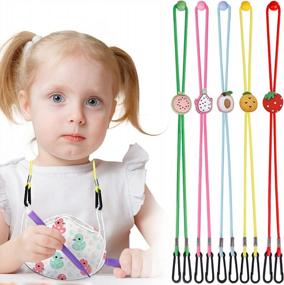 img 4 attached to 5 Pcs Mask Lanyard For Kids TOOVREN Convenient Safety Mask Holder, Adjustable Length Face Mask Lanyards For Kids Students Comfortable Around The Neck, Face Mask Holder To Rest Ear And Release Hands