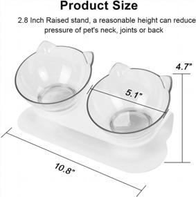 img 3 attached to 15° Tilted Raised Stand Cat Dog Bowls- Stress-Free Feeding For Small Pets (Double Bowl)