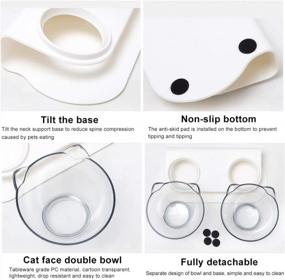 img 1 attached to 15° Tilted Raised Stand Cat Dog Bowls- Stress-Free Feeding For Small Pets (Double Bowl)