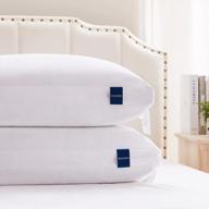 premium bed pillows set of 2 - измельченная пена с эффектом памяти и пушистый пух альтернативный наполнитель | регулируемая жесткость для боковых/задних шпал | чехол из хлопка с возможностью машинной стирки от accuratex логотип