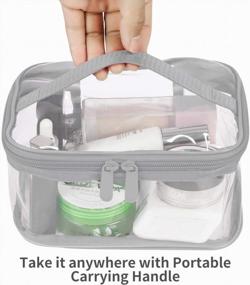 img 1 attached to Waterproof Clear Makeup Bag With Handle - Large Zipper Travel Storage Pouch For Cosmetics And Toiletries - 1 Set In Grey