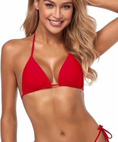 img 4 attached to Feel Confident & Sexy In Tainehs Women'S Halter Thong Bikini Top & Micro Triangle Bottom Swimsuit
