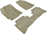 3d maxpider complete set custom fit all-weather floor mat for select kia rio/rio 5 models - kagu rubber (tan) logo