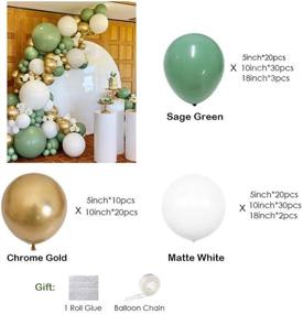 img 3 attached to 🎈 Sage Green White Gold DIY Balloon Arch Kit: Perfect for Bridal and Baby Showers, with Chrome Gold Balloon Garland! (Green)