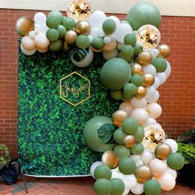 img 2 attached to 🎈 Sage Green White Gold DIY Balloon Arch Kit: Perfect for Bridal and Baby Showers, with Chrome Gold Balloon Garland! (Green)