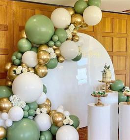 img 4 attached to 🎈 Sage Green White Gold DIY Balloon Arch Kit: Perfect for Bridal and Baby Showers, with Chrome Gold Balloon Garland! (Green)