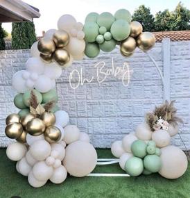 img 1 attached to 🎈 Sage Green White Gold DIY Balloon Arch Kit: Perfect for Bridal and Baby Showers, with Chrome Gold Balloon Garland! (Green)