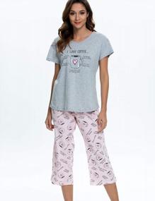 img 1 attached to Удобные женские пижамные комплекты капри с верхом для сна от ENJOYNIGHT