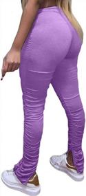 img 4 attached to Bodycon Flare Pants With Long Drawstring For Women'S Workout, Jogging, And Casual Wear