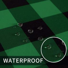 img 1 attached to LUSHVIDA Green And Black Checkered Christmas Tablecloth, 60X84 Inch Rectangle Water Resistance Washable Holiday Decorative Plaid Table Cover For Picnic Banquet Kitchen Dining Room