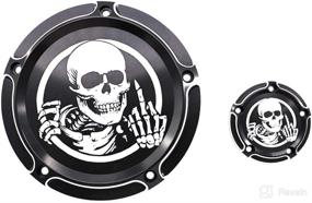 img 1 attached to 🖕 Enhance your Harley Dyna with GUAIMI CNC Derby Timer Timing Engine Cover – Skeleton Middle Finger Edition