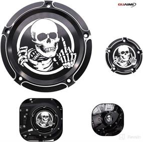 img 4 attached to 🖕 Enhance your Harley Dyna with GUAIMI CNC Derby Timer Timing Engine Cover – Skeleton Middle Finger Edition