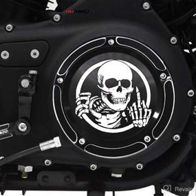 img 3 attached to 🖕 Enhance your Harley Dyna with GUAIMI CNC Derby Timer Timing Engine Cover – Skeleton Middle Finger Edition