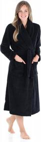 img 1 attached to Women'S Plush Fleece Robe Long Sleeve Jacquard Bathrobe Sleepyheads