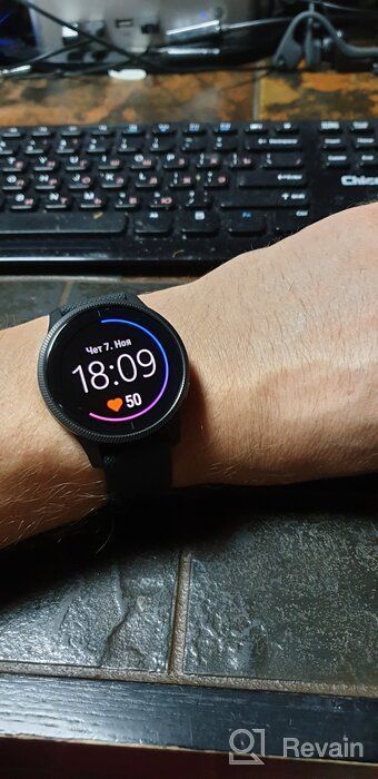 img 1 attached to Garmin Venu: Gold GPS Smartwatch with Bright Touchscreen Display, Music, Body Energy Monitoring, Animated Workouts, Pulse Ox Sensor and More – Black Band review by Fery Buana ᠌