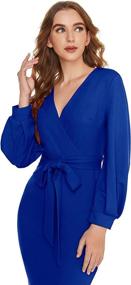 img 1 attached to Verdusa Womens Surplice Bishop Bodycon Women's Clothing : Suiting & Blazers