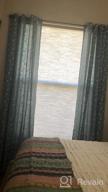 img 1 attached to Semi Sheer Curtains Linen Look Floral Embroidered Grommet 52X84 Inch Set Of 2 Grey MIUCO Living Room review by Matthew Wheeler