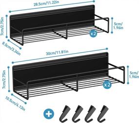 img 1 attached to Magnetic Spice Rack Organizer 4 Pack Spice Magnet Shelf Seasoning Mounted Spice Racks With 4 Hooks For Cabinet Refrigerator Space Saving Kitchen Organization For Spice Jars And Seasoning Bottles