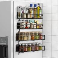 магнитный органайзер для специй 4 pack spice magnet shelf приправа установленные стойки для специй с 4 крючками для шкафа холодильник экономия места кухонная организация для банок для специй и бутылок для приправ логотип