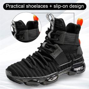 img 2 attached to 🏀 High Top Non-Slip Girls' Basketball Sneakers: JMFCHI Athletic Shoes