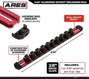 img 3 attached to Organize and Simplify Your Toolbox with ARES 60101-3/8-Inch Drive Red 9.84-Inch Socket Rail with Locking End Caps