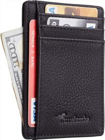 img 3 attached to Secure Your Cards And Cash With Travelambo'S RFID-Blocking Minimalist Leather Wallet