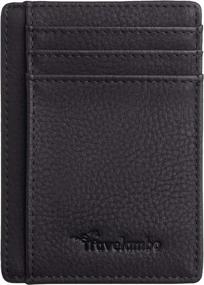 img 1 attached to Secure Your Cards And Cash With Travelambo'S RFID-Blocking Minimalist Leather Wallet