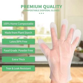 img 2 attached to 100% Certified Compostable Disposable Food Prep Gloves Biodegradable - Restaurant Grade, Safe for Food Handling & Serving