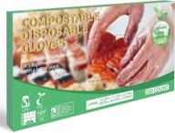 100% certified compostable disposable food prep gloves biodegradable - restaurant grade, safe for food handling & serving logo