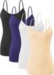 lightweight and stretchy women's cami tank tops - 4-pack, adjustable straps - orrpally basic collection logo