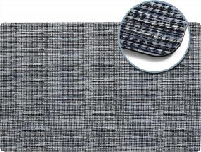 img 4 attached to SoHome Blue Indoor Doormat And Kitchen Mat - Thin, Low Profile, Stain-Resistant, Non-Slip, Machine Washable - Measures 24" X 35