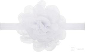 img 2 attached to Delicate Floral Fall Baby Girls Headbands Hair Bands - Elastic Chiffon Lace Flowers - BY-36