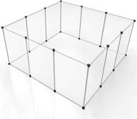 🐾 brian & dany portable pet playpen - large plastic yard fence for small animals, 12 panels, 27.7 x 19.7 inches, smoke grey логотип